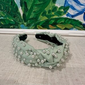 Lele Sadoughi x Stoney Clover Lane Pistachio Pearl Headband EUC